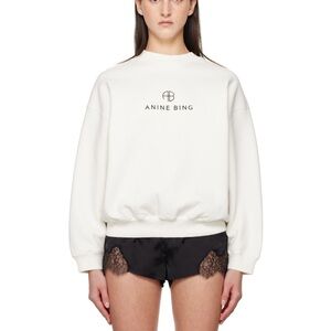 Anine Bing Cream Crew Neck Sweatshirt